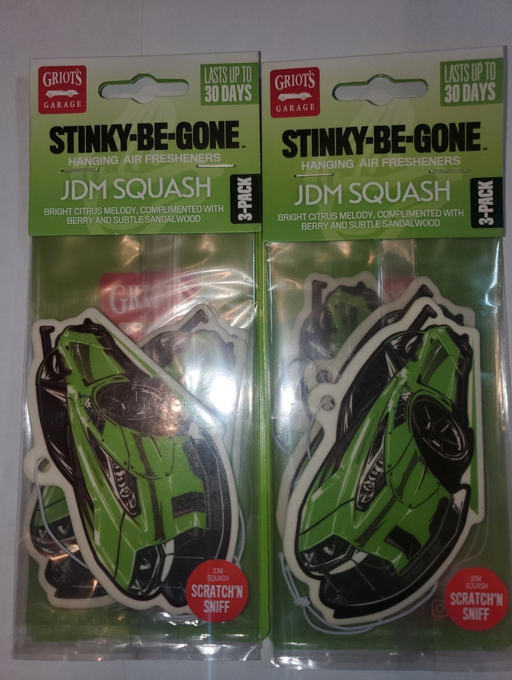 Griot's Garage Stinky-Be-Gone JDM Squash Hanging Air Fresheners 2pks